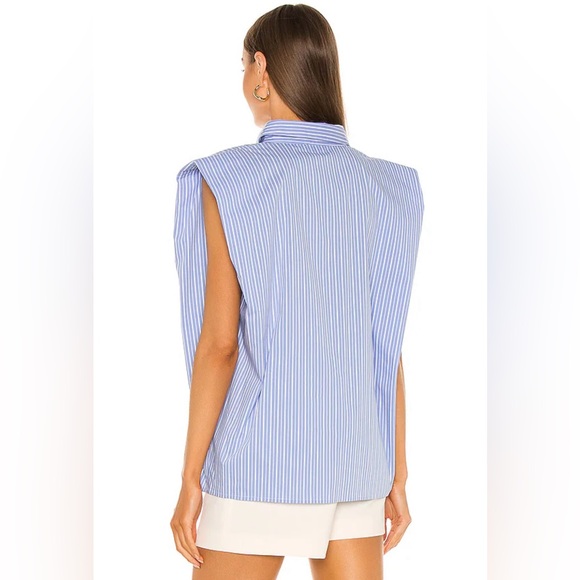 Stripe Shoulder Pad Shirt in‎ Blue Stripe
Bardot Revolve Puff Sleeve Top - Picture 3 of 10
